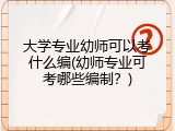 大学专业幼师可以考什么编(幼师专业可考哪些编制？)