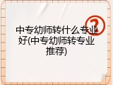 中专幼师转什么专业好(中专幼师转专业推荐)