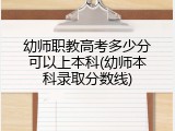 幼师职教高考多少分可以上本科(幼师本科录取分数线)