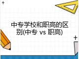 中专学校和职高的区别(中专 vs 职高)
