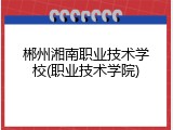 郴州湘南职业技术学校(职业技术学院)