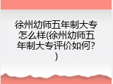 徐州幼师五年制大专怎么样(徐州幼师五年制大专评价如何?)