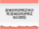 宣城幼师资格证培训班(宣城幼师资格证培训课程)