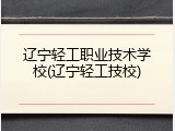辽宁轻工职业技术学校(辽宁轻工技校)