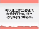 可以通过哪些途径报考幼师学校(幼师学校报考途径有哪些)