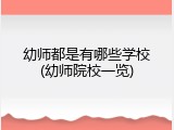 幼师都是有哪些学校(幼师院校一览)