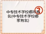 中专技术学校哪所有名(中专技术学校哪家有名)