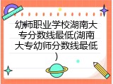 幼师职业学校湖南大专分数线最低(湖南大专幼师分数线最低)