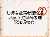 幼师专业高考理论知识重点(幼师高考理论知识核心)
