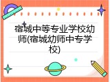 宿城中等专业学校幼师(宿城幼师中专学校)