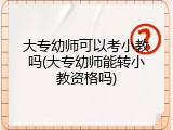 大专幼师可以考小教吗(大专幼师能转小教资格吗)