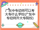 广东中专幼师可以考大专什么学校(广东中专幼师升大专院校)