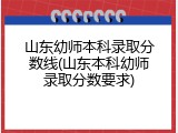 山东幼师本科录取分数线(山东本科幼师录取分数要求)