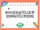 初中没毕业可以去学幼师吗(可以学幼师)