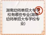 湖南幼师单招大专学校有哪些专业(湖南幼师单招大专学校专业)