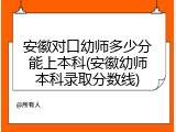 安徽对口幼师多少分能上本科(安徽幼师本科录取分数线)