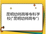 昆明幼师高等专科学校("昆明幼师高专")