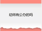 幼师有公办的吗