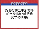湖北有哪些单招幼师的学校(湖北单招幼师学校列表)