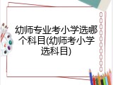 幼师专业考小学选哪个科目(幼师考小学选科目)