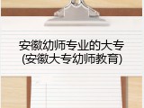 安徽幼师专业的大专(安徽大专幼师教育)