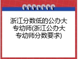 浙江分数低的公办大专幼师(浙江公办大专幼师分数要求)