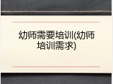 幼师需要培训(幼师培训需求)
