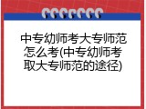中专幼师考大专师范怎么考(中专幼师考取大专师范的途径)
