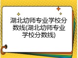 湖北幼师专业学校分数线(湖北幼师专业学校分数线)