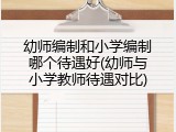 幼师编制和小学编制哪个待遇好(幼师与小学教师待遇对比)