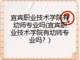 宜宾职业技术学院有幼师专业吗(宜宾职业技术学院有幼师专业吗？)