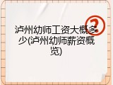 泸州幼师工资大概多少(泸州幼师薪资概览)