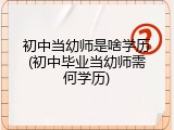 初中当幼师是啥学历(初中毕业当幼师需何学历)