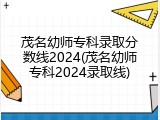 茂名幼师专科录取分数线2024(茂名幼师专科2024录取线)