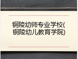 铜陵幼师专业学校(铜陵幼儿教育学院)