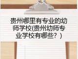 贵州哪里有专业的幼师学校(贵州幼师专业学校有哪些？)