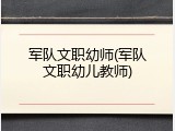 军队文职幼师(军队文职幼儿教师)