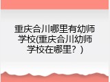 重庆合川哪里有幼师学校(重庆合川幼师学校在哪里？)