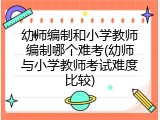 幼师编制和小学教师编制哪个难考(幼师与小学教师考试难度比较)