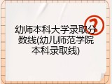 幼师本科大学录取分数线(幼儿师范学院本科录取线)