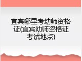 宜宾哪里考幼师资格证(宜宾幼师资格证考试地点)