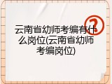 云南省幼师考编有什么岗位(云南省幼师考编岗位)