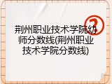 荆州职业技术学院幼师分数线(荆州职业技术学院分数线)