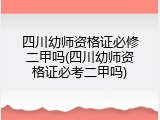 四川幼师资格证必修二甲吗(四川幼师资格证必考二甲吗)