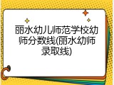 丽水幼儿师范学校幼师分数线(丽水幼师录取线)