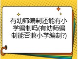 有幼师编制还能有小学编制吗(有幼师编制能否兼小学编制?)
