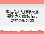 攀枝花市幼师学校需要多少分(攀枝花市幼专录取分数)