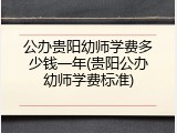 公办贵阳幼师学费多少钱一年(贵阳公办幼师学费标准)
