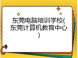 东莞电脑培训学校(东莞计算机教育中心)