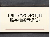电脑学校好不好(电脑学校质量评估)